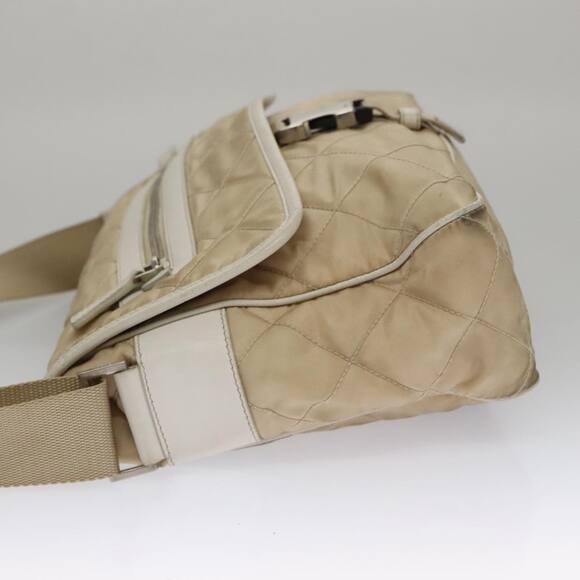 PRADA Shoulder Bag Nylon Beige Silver - Picture 4 of 16